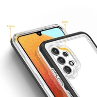 Caurspīdīgs 3in1 viedtālruņa apvalks Samsung Galaxy A72 4G rāmja gēla vāks melns