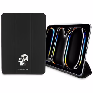 Karl Lagerfeld Saffiano Magnetic Karl & Choupette iPad Pro 11" 2024 Book Cover Case - Black