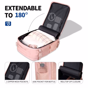 Tech-Protect Defender S50 mugursoma Ryanair un Wizzar, 20L klēpjdatoram - rozā