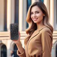 Kristāla spīdīgais viedtālruņa apvalks Samsung Galaxy A34 5G sudraba