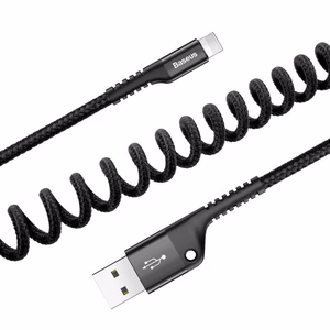 Baseus kabelis ar atsperīti Lightning 1m 2A (melns)