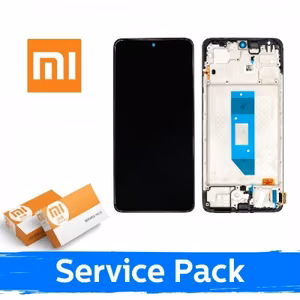 LCD displejs saderīgs ar Xiaomi Redmi Note 14 4G (globālā versija) ar rāmi / melns / (Service Pack)