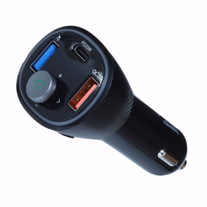 ART FM transmiters bluetooth 5.0 + USB A QC3.0 + Typ C (kopā 30W) FM-73 melns