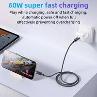 Yesido Kabelis CA160 austa - Type C uz Type C - PD 60W 1,2 metri melns