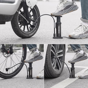 Rockbros 4522L īpaši viegls kājas velosipēda pumpis – melns