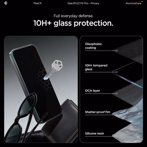 Spigen Glas.tR EZ Fit Pro HD 2 privātuma rūdītu stiklu komplekts Google Pixel 10 / 11