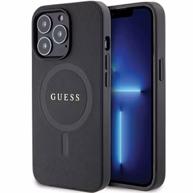Guess GUHMP13XPSAHMCK iPhone 13 Pro Max 6.7" melns/melns hardcase Saffiano MagSafe