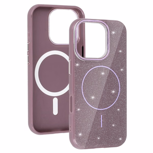 Magnētiskais Īpaši Plāns Spīdīgs viedtālruņa apvalks Iphone 15 Pro violeta