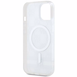 DKNY IML rūtainais mono raksts un drukātas svītras Magnētiskais viedtālruņa apvalks iPhone 15 Plus / 14 Plus - bēša