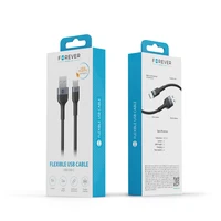 Forever elastīgs kabelis USB - USB-C 1,0 m 3A melns