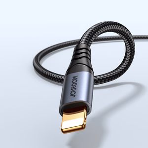 Joyroom Audio Transfer Series SY-A06 mini ligzdas 3.5 mm / Lightning kabelis 1.2 m - melns