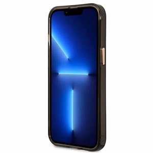 Guess Gold Outline caurspīdīgs Magnētiskais MagSafe viedtālruņa apvalks iPhone 13 Pro / iPhone 13 - melns