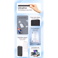 Portatīvais lādētājs Dudao "K10" Melns 10000mAh (2xUSB / 1xType-C / 2A)