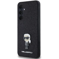 Karl Lagerfeld Fiksēts Mirdzošs Ikonik Logo Metal Pin viedtālruņa apvalks Samsung Galaxy A35 - melns