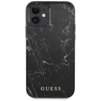 Guess Marble viedtālruņa apvalks iPhone 12 mini - melns