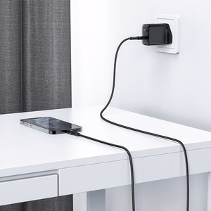 Acefast C4-01 Lightning - USB-C PD kabelis 30W 3A 480Mb/s 1.8m - melns