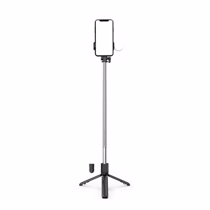 Selfiju nūja WR1YXS teleskopisks statīvs 0.71m ar apaļu lampu - melna