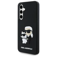 Karl Lagerfeld 3D gumijas Karl&Choupette viedtālruņa apvalks Samsung Galaxy S24 FE - melns