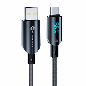 Кабель USB A to USB C Forcell F-Energy QC4.0 PD 3A 66W Digital 1,2 m C272 чёрный