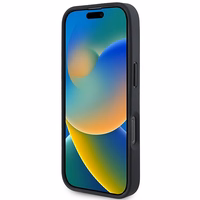 BMW Paraksts Ādas Dimanta Metāla Logotips Magnētiskais viedtālruņa apvalks iPhone 16 Pro Max - melns