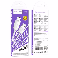 Kabelis USB A uz Micro USB Hoco 2,4A 2 m X88 balts