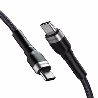 Wozinsky WNBCC2 USB-C / USB-C PD 65W kabelis 2m - melns