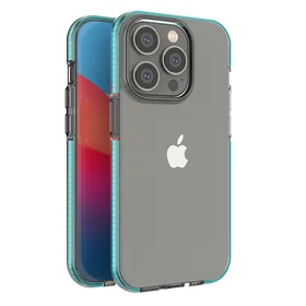 Spring Case viedtālruņa apvalks iPhone 14 Pro silikona apvalks ar rāmi gaiši zils