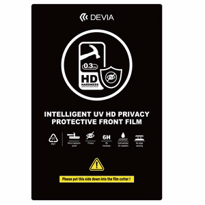 Devia Viedtālruņu plēves komplekts UV 0,3mm HD privātums 10gab 6H griešanas mašīnai viedtālruņu LCD displejiem