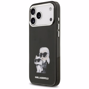 Karl Lagerfeld IML Aquarelle Karl & Choupette & Logo Magnētiskais viedtālruņa apvalks iPhone 17 Pro Max - melns