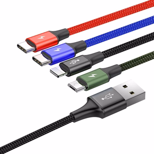 Baseus kabelis USB 4in1 Lightning / 2x USB Type C / micro USB ar neilona pīnumu 3.5A 1.2m melns