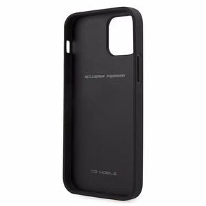 Ferrari FEHQUHCP12LBK iPhone 12 Pro Max 6.7" melns/melns cietais apvalks Off Track Quilted