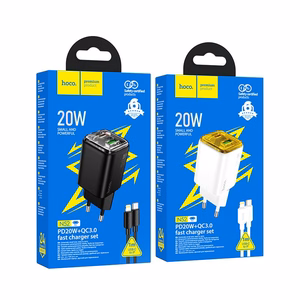 Зарядное устройство для телефона Hoco USB A + USB C QC3.0 PD 3A 20W + кабель USB C to Lightning N52 белое