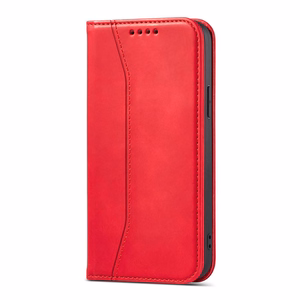 Magnet Fancy Case viedtālruņa apvalks iPhone 14 Plus ar flip vāciņu, maku funkciju un statīvu - sarkanās krāsas