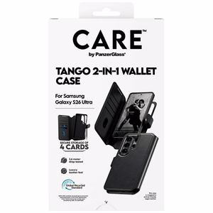 CARE by PanzerGlass Tango 2in1 Wallet maciņš Samsung Galaxy S26 Ultra - melns