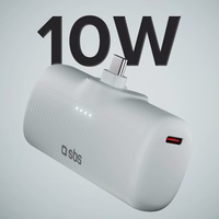 SBS EcoPower 5000 mAh 10W portatīvais lādētājs ar iebūvētu USB-C portu - pelēka