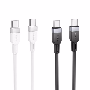 Kabelis USB C uz USB C Hoco 3A 60W silikona 1 m X109 balts