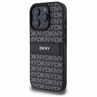 DKNY tekstūras raksta svītrains viedtālruņa apvalks iPhone 16 Pro - melns