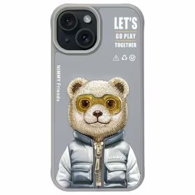 Nimmy Cool&Cute 2.0 Lāča viedtālruņa apvalks iPhone 15 - pelēks