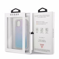 Guess GUHCP12S3D4GGBP iPhone 12 mini 5.4" zila-rozā/zila un rozā cietais apvalks 4G 3D raksta kolekcija