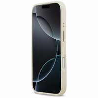 Guess Graudains Strass Logotips Magnētiskais viedtālruņa apvalks iPhone 17 - bēšs