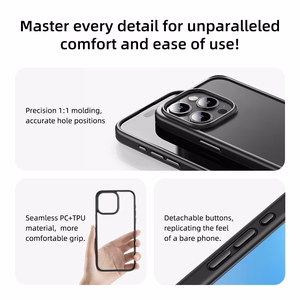 Rock Guard Series viedtālruņa apvalks Iphone 16 Pro Max caurspīdīgs-pelēks