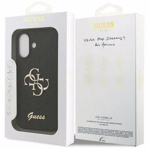 Guess Fixed Glitter Big 4G viedtālruņa apvalks iPhone 17 - melns