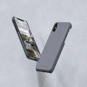Nordic Elements Original Gefion vāciņš ierīcei iPhone XS Max, ar dabīga kļavas koka apdari, vidēji pelēks