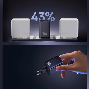 Baseus EnerFill FE11 100W sienas lādētājs 2 x USB-C + USB-A - melns