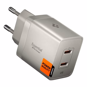 Spigen Essential EE472EU-GAN 2 portu 47 W sienas lādētājs – titāna krāsā