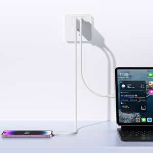Lādētājs Awei C15L-EU 10W 2xUSB-A + USB-A uz Lightning kabelis 1.0m balts
