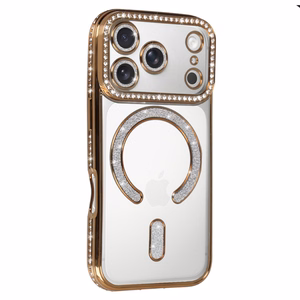 Чехол Bling MagSafe для iPhone 17 Pro Max золотой