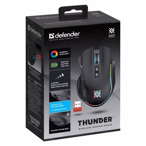 PELE DEFENDER GM-213 THUNDER RF 1600dpi 8P melna