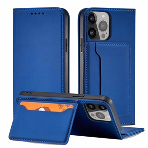 Magnet Card Case для Samsung Galaxy S23+ флип-чехол кошелёк подставка синий