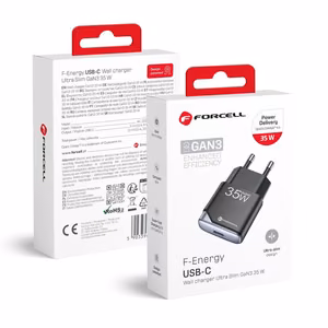 Phone charger Forcell F-Energy Ultra Slim GaN III USB C PD QC4.0 3A 35W B135101-E black
